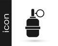 Black Hand grenade icon isolated on white background. Bomb explosion. Vector Royalty Free Stock Photo