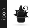 Black Hand grenade icon isolated on white background. Bomb explosion. Vector Royalty Free Stock Photo
