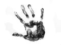 Black hand print Royalty Free Stock Photo