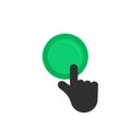 Black hand pushing on green button Royalty Free Stock Photo