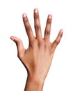 Black hand shows number five isolated Royalty Free Stock Photo