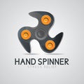 Black hand spinner fidget toy Royalty Free Stock Photo