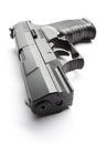 Black handgun on white Royalty Free Stock Photo