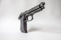 Black handgun on white background Royalty Free Stock Photo