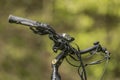 Black handle of electric bicycle Royalty Free Stock Photo