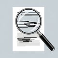 Black handle and transparent lens, enlarging certain sections of the mostly Royalty Free Stock Photo