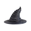 Black handmade witch hat isolated on white background