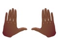 Black Hands Frame Cropping Gesture. Flat Framing hands horizontal cropping. African American Hands taking focus frame shooting