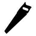 Black handsaw icon isolated on white background