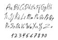 Black of Handwritten lettering vector font Royalty Free Stock Photo