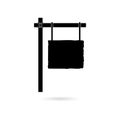 Black Hang wood board sign icon or logo Royalty Free Stock Photo