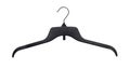 Black hanger for clothes hanging isolated on white background with clipping path. Royalty Free Stock Photo