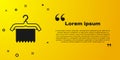 Black Hanger wardrobe icon isolated on yellow background. Clean towel sign. Cloakroom icon. Clothes service symbol Royalty Free Stock Photo