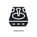 black hard drive isolated vector icon. simple element illustration from big data concept vector icons. hard drive editable black