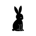 Black hare silhouette. Vector