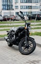 black Harley Davidson motorcycle