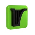 Black Harp icon isolated on transparent background. Classical music instrument, orhestra string acoustic element. Green