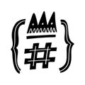 Black hashtag social symbol. Social media and web communicate sign. Flat icon vector illustration. Royalty Free Stock Photo