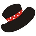 Black hat with red scarf with dots Royalty Free Stock Photo