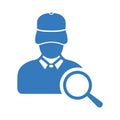 Black hat seo icon. Blue color design Royalty Free Stock Photo