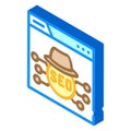 black hat seo isometric icon vector illustration Royalty Free Stock Photo