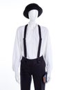 Black hat, suspenders and wallet. Royalty Free Stock Photo