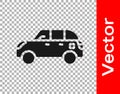 Black Hatchback car icon isolated on transparent background. Vector Royalty Free Stock Photo