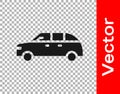 Black Hatchback car icon isolated on transparent background. Vector Royalty Free Stock Photo