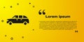 Black Hatchback car icon isolated on yellow background. Vector