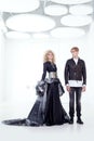 Black haute couture retro futurist couple