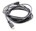 Black HDMI cable isolated on white