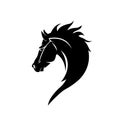 Black head horse icon vector in modern flat style for web Royalty Free Stock Photo