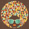 Black head woman with strange pattern. Royalty Free Stock Photo