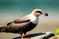 Black-headed gannet (Larus ridibundus) on the beach. Generative AI