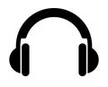 Black headphone headset vector icon