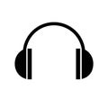 Black headphone icon. Royalty Free Stock Photo