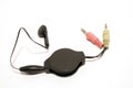 Black headphone isolated on the white background Royalty Free Stock Photo