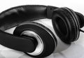 Black headphones, headset Royalty Free Stock Photo
