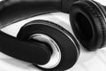 Black headphones, headset Royalty Free Stock Photo