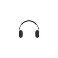 Black headphones icon. Flat vector earphones icon isolated on white. Listen sound sign. Royalty Free Stock Photo