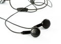 Black headphones on white Royalty Free Stock Photo