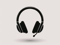 A black headset icon on a white background Royalty Free Stock Photo