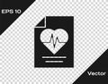 Black Health insurance icon isolated on transparent background. Patient protection. Security, safety, protection