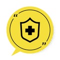 Black Health insurance icon isolated on white background. Patient protection. Security, safety, protection, protect