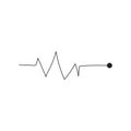 Black Heart beat monitor pulse line art icon for medical apps and websites isolated on white background EPS 10 Royalty Free Stock Photo