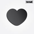 Black heart icon with design gradient is love symbol in happy valentine`s day on pink background to eps10 flat style Royalty Free Stock Photo