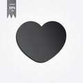 Black heart icon with design gradient is love symbol in happy valentine`s day on pink background to eps10 flat style Royalty Free Stock Photo