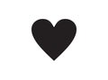 Black heart icon vector on a white background Royalty Free Stock Photo