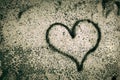 Black Heart painted on a concrete wall. Depression. Valentine`s day