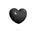 Black heart. Realistic 3d design icon black heart symbol love. Vector. Illustration Royalty Free Stock Photo